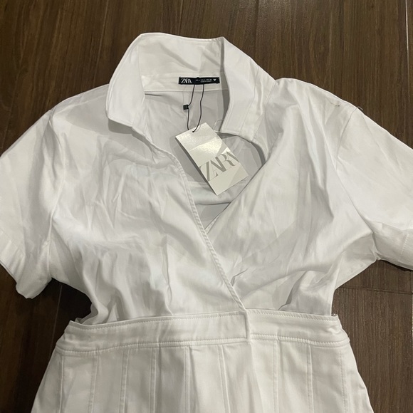 Zara blogger white pleated dress - Picture 4 of 10